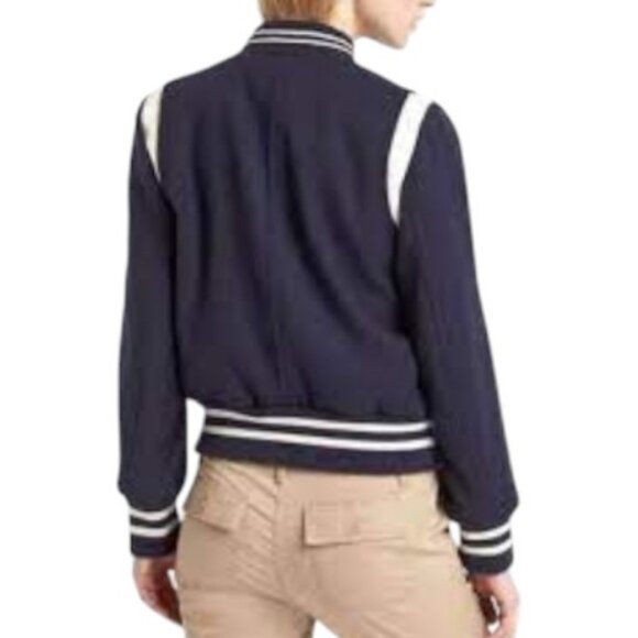 Gap navy blue and white wool blend varsity jacket size XS - Picture 2 of 8